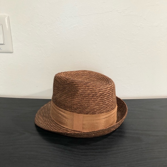 Two Banana republic straw fedora, brown and tan, brown size M/L, tan size L/XL, - Picture 3 of 6